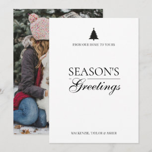 Cartes Pour Fêtes Annuelles Photo et texte personnalisés de Noël Simple