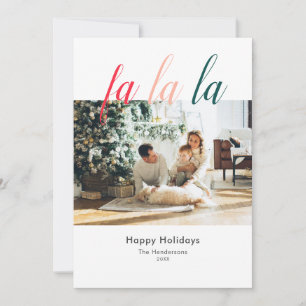Cartes Pour Fêtes Annuelles Photo Fa La La Simple Écriture Manuelle Colorée Ph