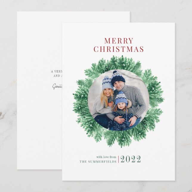 Cartes Pour Fêtes Annuelles Photo famille Noël (Devant / Derrière)