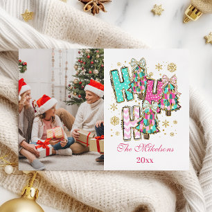 Cartes Pour Fêtes Annuelles Photo Fantaisiste Ho Ho Ho Noël Famille