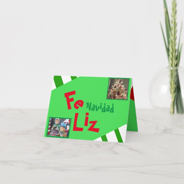 Cartes Pour Fêtes Annuelles Photo Feliz Navidad Espagnol Lettres de Noël (Devant)