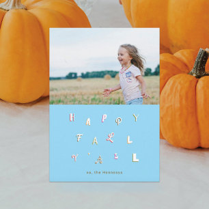 CARTES POUR FÊTES ANNUELLES PHOTO FESTIVE FONT FALL