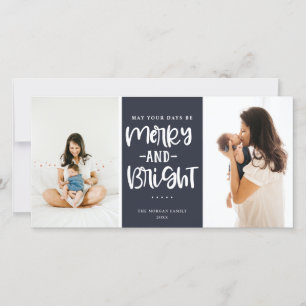 Cartes Pour Fêtes Annuelles Photo Festive Joyeux Et Bleu Lumineux