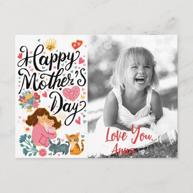 Cartes Pour Fêtes Annuelles *~* Photo Fête des mères au coeur lunatique AP72 (Devant)
