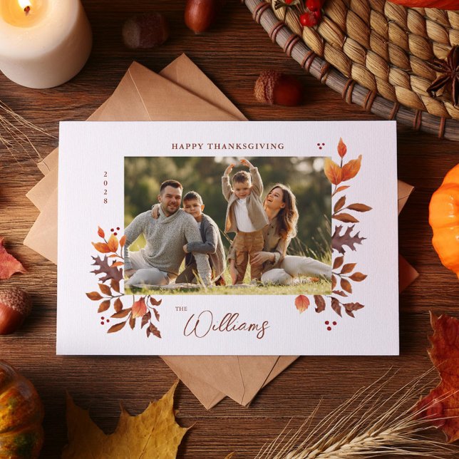 Cartes Pour Fêtes Annuelles Photo Feuilles d'automne (Créateur téléchargé)