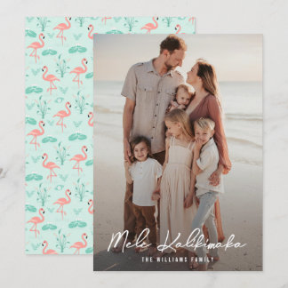Cartes Pour Fêtes Annuelles Photo Flamant rose rose de Mele Kalikimaka