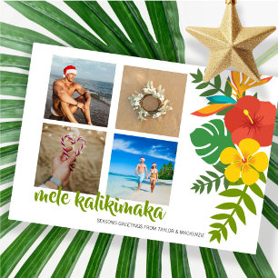 Cartes Pour Fêtes Annuelles Photo Fleur Mele Kalikimaka Personnalisée