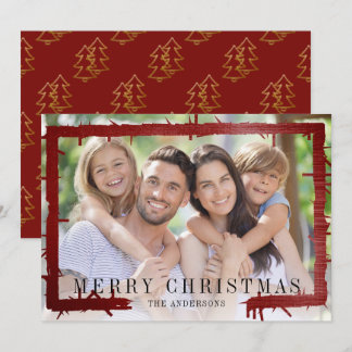 Cartes Pour Fêtes Annuelles Photo Foil Frame Joyeux Noël