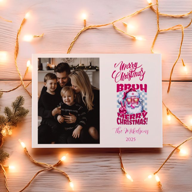 Cartes Pour Fêtes Annuelles Photo Funny Bruh Merry Christmas (Créateur téléchargé)