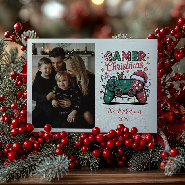 Cartes Pour Fêtes Annuelles Photo Funny Gamer Christmas (Créateur téléchargé)