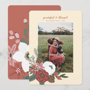 Cartes Pour Fêtes Annuelles Photo Grateful & Blessed Thanksgiving