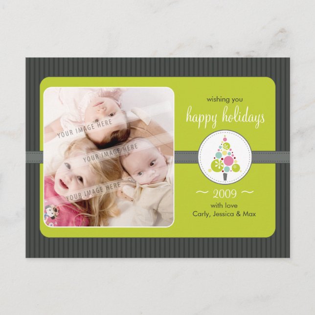 CARTES POUR FÊTES ANNUELLES PHOTO GREETING POSTCARD : (Devant)