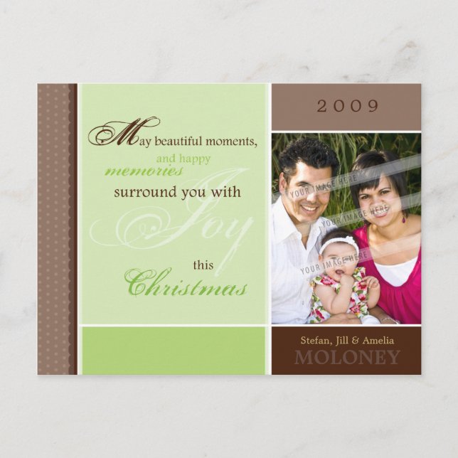 Cartes Pour Fêtes Annuelles PHOTO GREETING POSTCARD :: joie inspirante 3 (Devant)