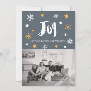 Cartes Pour Fêtes Annuelles Photo grise de vacances de joie à la mode avec du