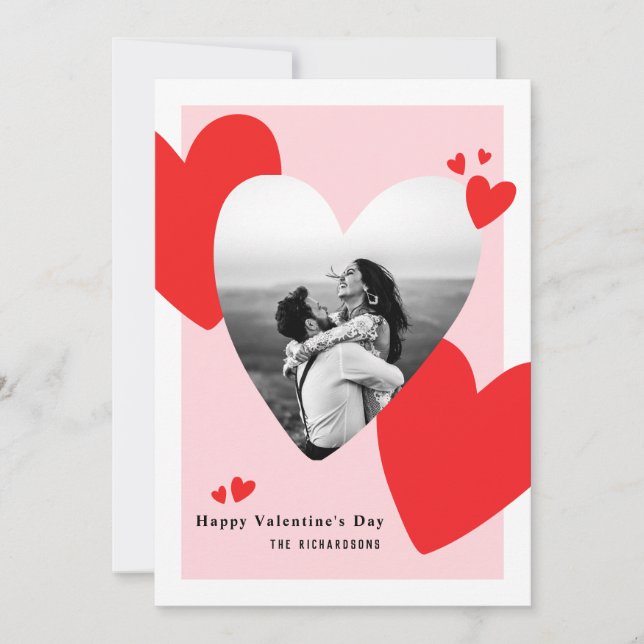Cartes Pour Fêtes Annuelles Photo Heureuse Sainte-Valentin personnalisée moder (Devant)