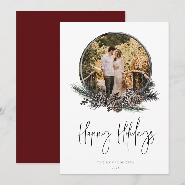 Cartes Pour Fêtes Annuelles Photo Holiday Card (Devant / Derrière)