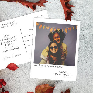 Cartes Pour Fêtes Annuelles Photo Instantané Vintage - Guirlande de Feuilles d