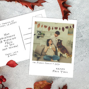 Cartes Pour Fêtes Annuelles Photo Instantané Vintage - Guirlande de Feuilles d