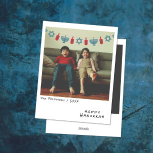 Cartes Pour Fêtes Annuelles Photo instantané vintage Guirlande de Hanoukka b