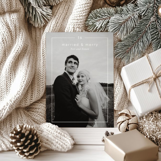 Cartes Pour Fêtes Annuelles Photo intemporelle moderne Noël neuf (Créateur téléchargé)