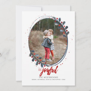 Cartes Pour Fêtes Annuelles Photo Joyeuse de Fête Lettrée à la main