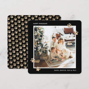 Cartes Pour Fêtes Annuelles Photo Joyeuses Fêtes Patte d'Or