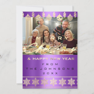 Cartes Pour Fêtes Annuelles Photo Joyeux Noël Joyeux Nouvel An Violet