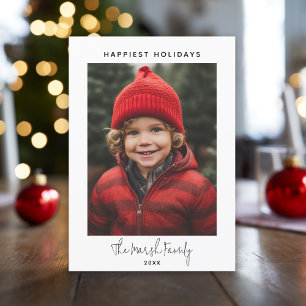 Cartes Pour Fêtes Annuelles Photo manuscrite de Noël - Chiffres de Boho modern