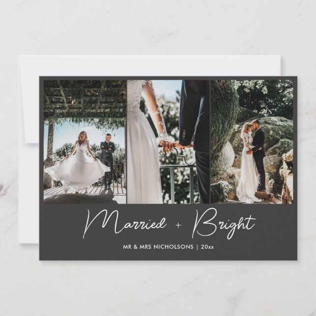 Cartes Pour Fêtes Annuelles Photo Marié et brillant premier couple de Noël (Devant)
