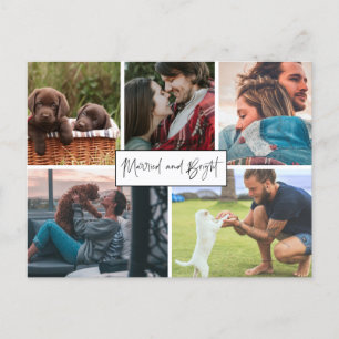 Cartes Pour Fêtes Annuelles Photo mariée et brillante d'un couple marié