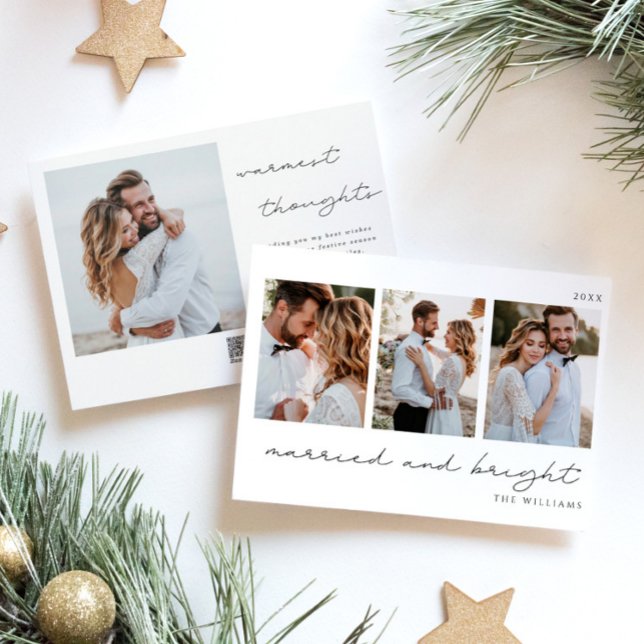 Cartes Pour Fêtes Annuelles Photo mariée et brillante nouvelle mariée (Créateur téléchargé)