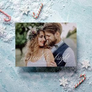 Cartes Pour Fêtes Annuelles Photo mariée et de script lumineux nouvelle photo