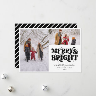 Cartes Pour Fêtes Annuelles Photo Merry & Bright Retro 2