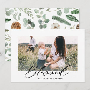 Cartes Pour Fêtes Annuelles Photo minimale de Christmas blessed script