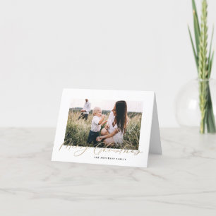 Cartes Pour Fêtes Annuelles Photo minimale moderne Noël élégant script