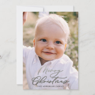 Cartes Pour Fêtes Annuelles Photo minimale moderne Noël élégant script