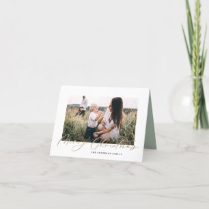 Cartes Pour Fêtes Annuelles Photo minimale moderne Noël élégant script Holi