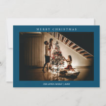 Photo minimaliste Joyeux Noël bleu marine
