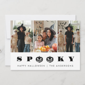 Cartes Pour Fêtes Annuelles Photo Minimaliste Moderne Effrayant Joyeux Hallowe
