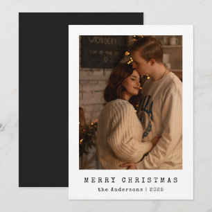 Cartes Pour Fêtes Annuelles Photo minimaliste moderne en couple Noir Noël