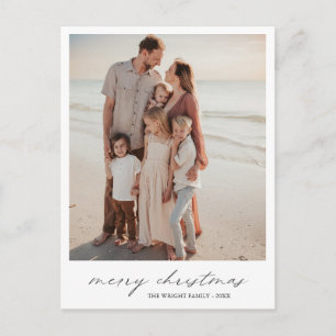 Cartes Pour Fêtes Annuelles Photo minimaliste moderne noir et blanc Noël