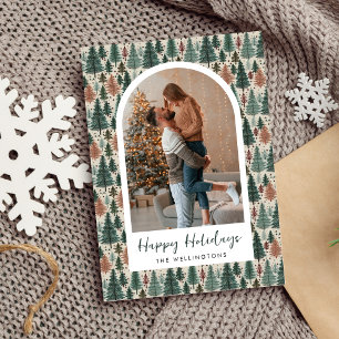 Cartes Pour Fêtes Annuelles Photo moderne Boho Arbre de Noël Arche Motif Arche