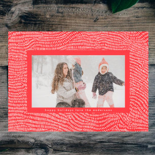 Cartes Pour Fêtes Annuelles Photo moderne Cherry Red Doodle cadre de Noël
