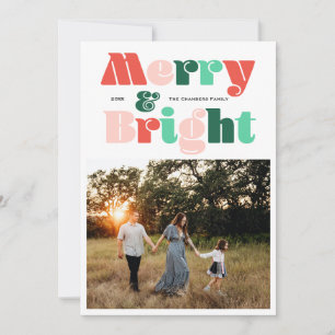 Cartes Pour Fêtes Annuelles Photo moderne colorée Joyeux et brillant