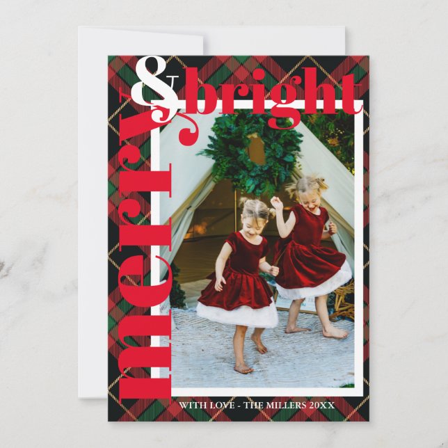Cartes Pour Fêtes Annuelles Photo moderne Graid Joyeux & Bright Family (Devant)