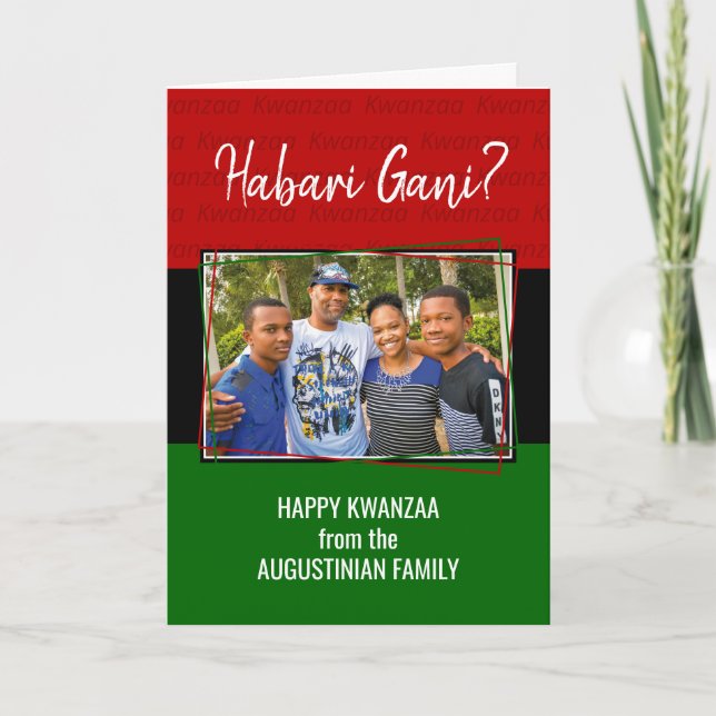 Cartes Pour Fêtes Annuelles Photo moderne HABARI GANI Kwanzaa (Devant)