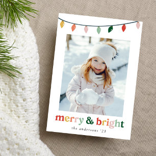 Cartes Pour Fêtes Annuelles Photo Moderne Joyeux et Lumineux