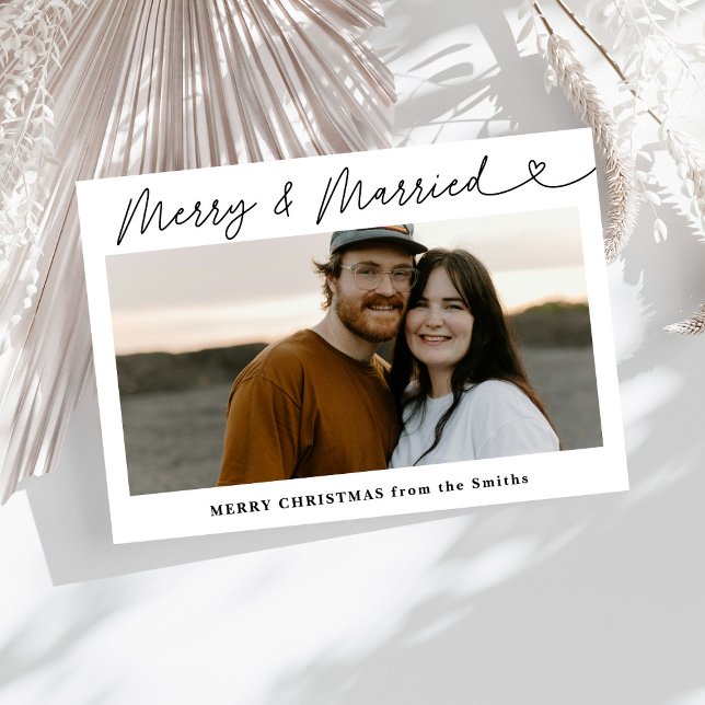 Cartes Pour Fêtes Annuelles Photo moderne Joyeux & marié Noël marié (Créateur téléchargé)