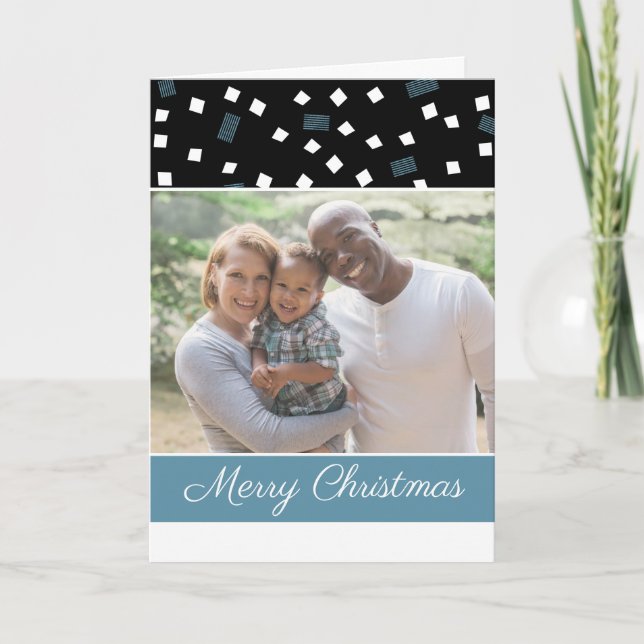 Cartes Pour Fêtes Annuelles Photo moderne Joyeux Motif de Noël Photo (Devant)