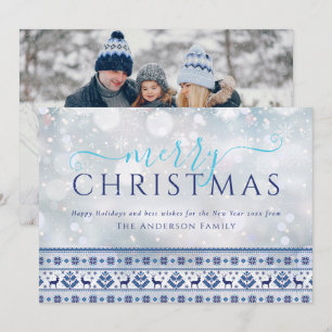 Cartes Pour Fêtes Annuelles Photo moderne Joyeux Noël Folk Motif